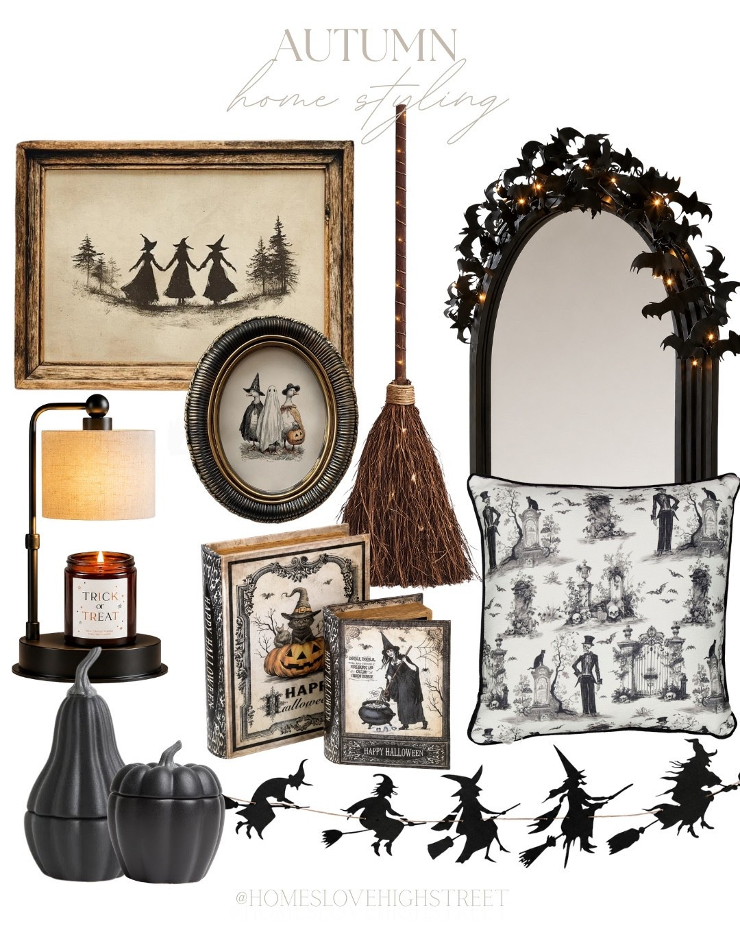 A darker take on autumn styling 🖤🍂 Vintage-inspired artwork, black pumpkins, witchy details and warm candlelight for a spooky vibe.

#AutumnDecor #HalloweenDecor #MoodyHome #VintageHalloween #WitchyDecor

#LTKHome #LTKSeasonal