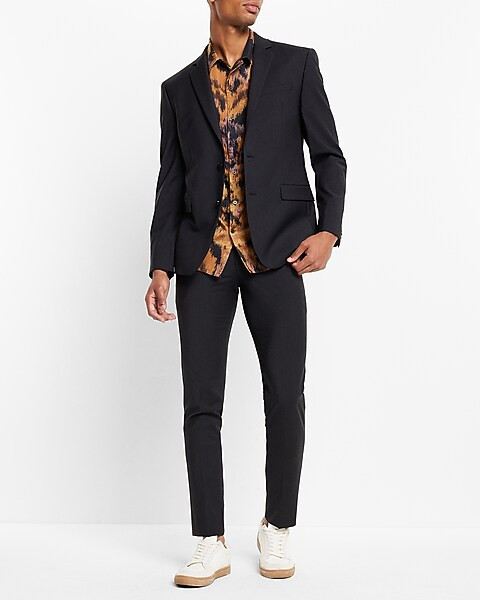 Slim Black Wool-Blend Modern Tech Suit Jacket | Express