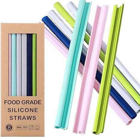 Reusable Silicone Straws-Premium Food Grade Drinking Straw, BPA Free, Snap Straw-Openable Design,... | Amazon (US)