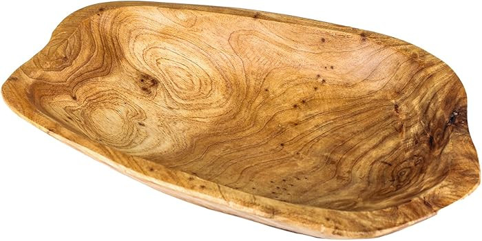 Natural Wooden Decorative Dough Fruit Key Candle Holder Bowl Handmade Serving Tray Platter for Sa... | Amazon (US)