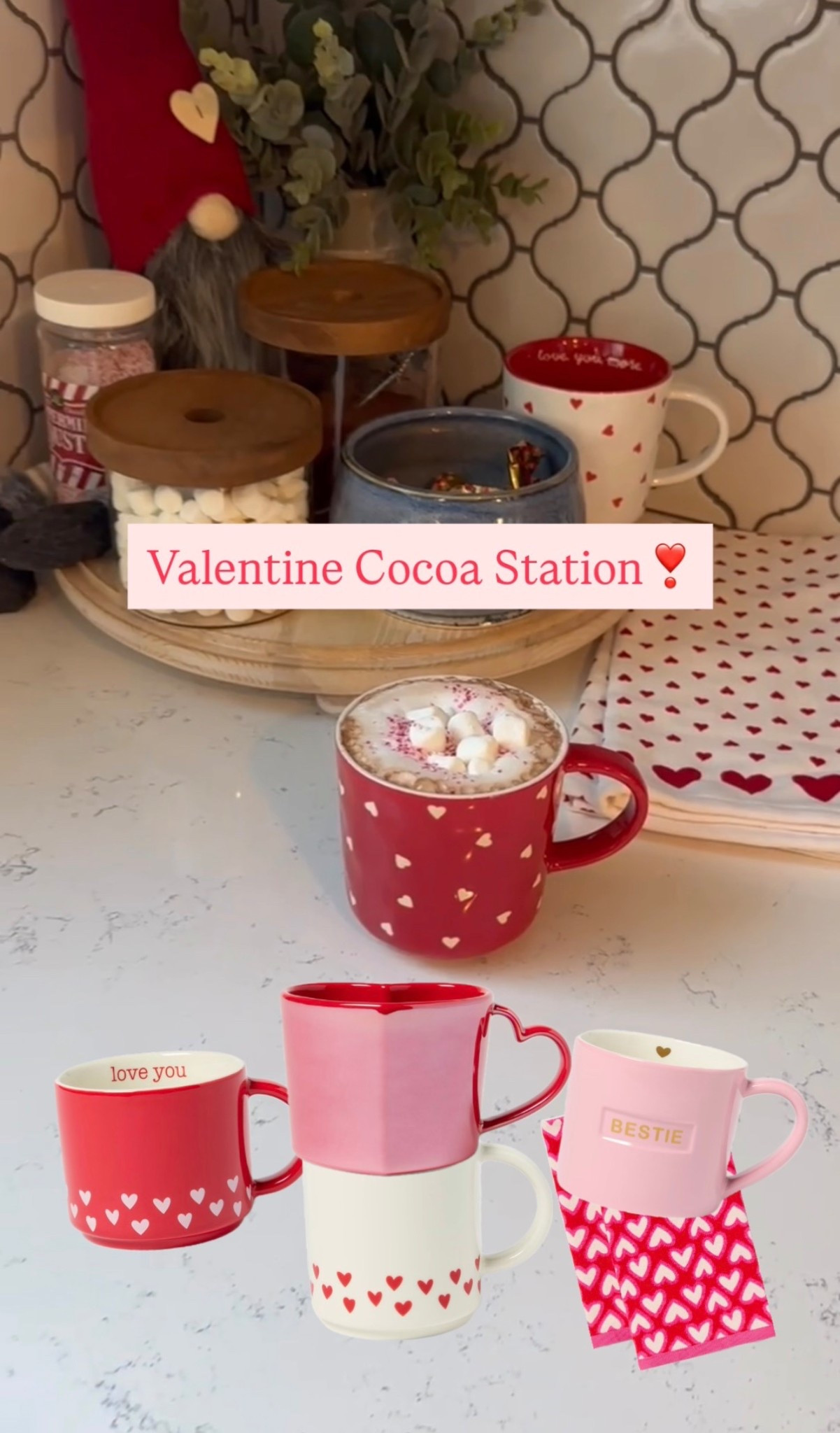 Fun little Valentine Cocoa Station for the family!  Cute mugs & sweet treats to warm up & chat after school! #valentinesday #valentine kids, valentine, cocoa station, gifts for kids, activities with kids 

#LTKValentine #LTKKids #LTKSeasonal