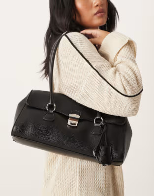 Mango key charm shoulder bag in black | ASOS (Global)