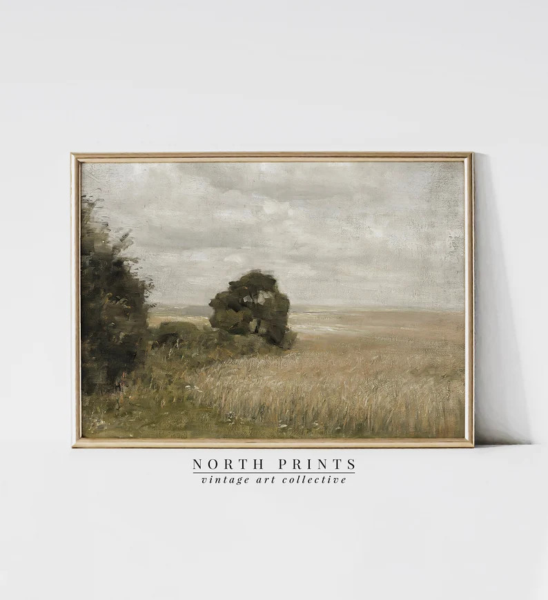 Vintage Summer Landscape Painting  Country Meadow Wall Decor | Etsy | Etsy (US)