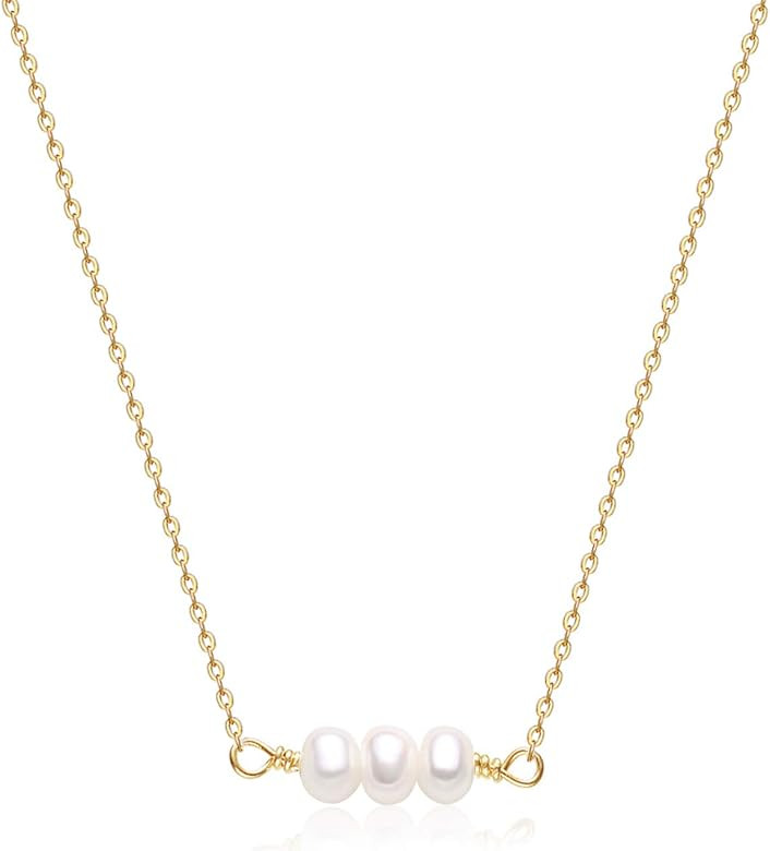 Befettly Mini Pearls Choker Necklace Bar Star Shell Turquoise Necklace Pendant Delicate Handmade ... | Amazon (US)