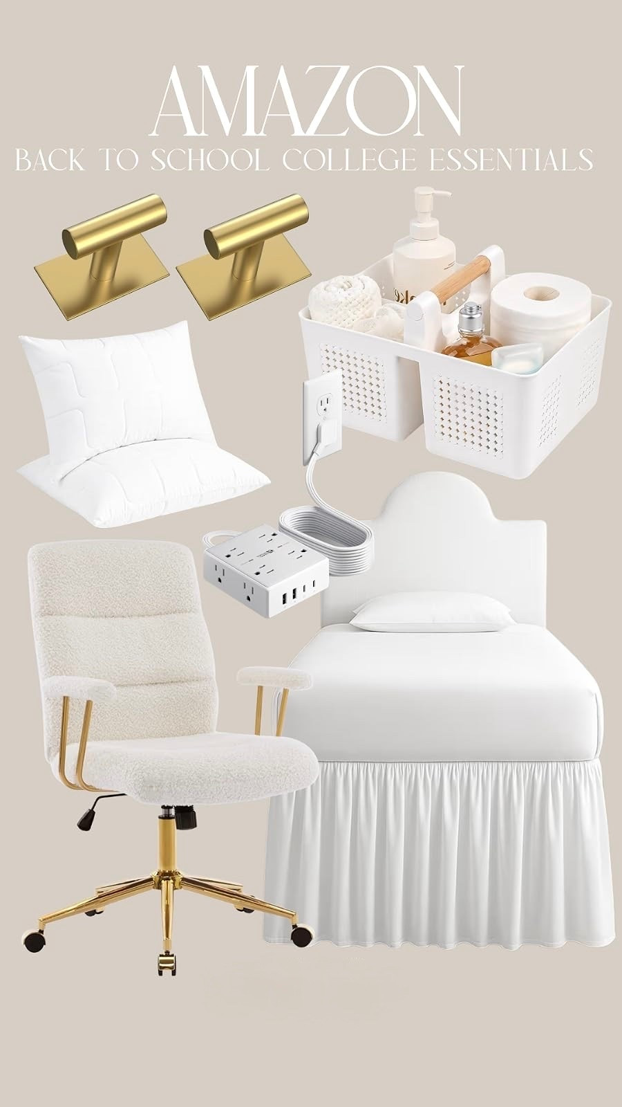 Move-in season is almost here 🤍✨ Sharing all of my favorite Amazon dorm finds, from the boucle desk chair to the scalloped headboard, bed skirt, gold wall hooks, bedside caddy, and the must-have power strip. Everything is affordable, functional, and gives your dorm that elevated Southern-inspired look.

#LTKU #LTKHome #LTKTravel