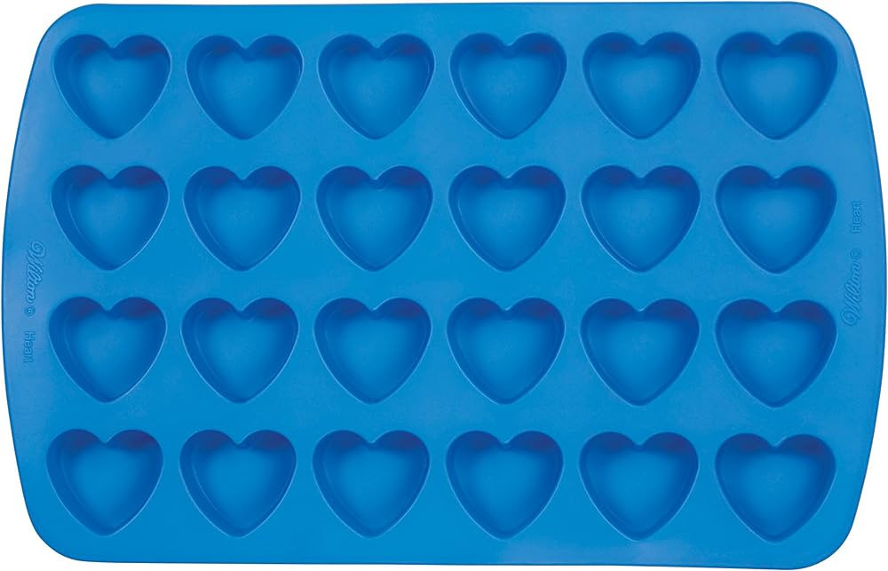 Wilton Easy-Flex Heart-Shaped Silicone Mold, 24-Cavity, Blue, for Ice Cubes, Gelatin, Baking and ... | Amazon (US)