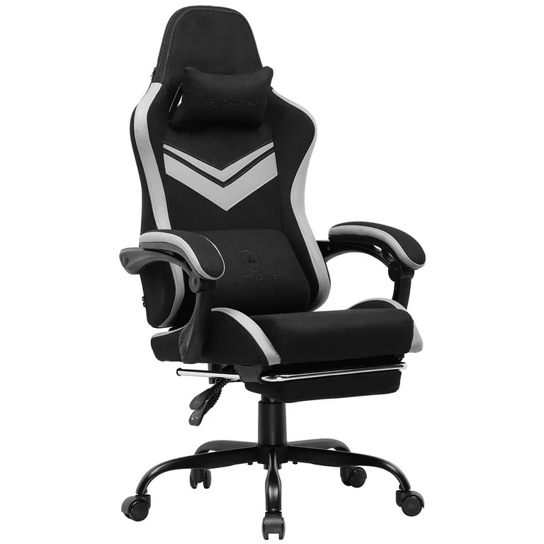 GTRACING GTW-300 Silla Gamer de Tela Reclinable Regulable en Altura Ergonómica, Negro/blanco | Walmart (US)