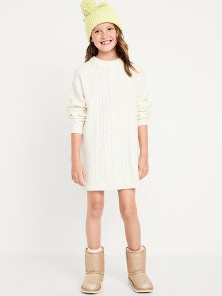 Cozy Cable-Knit Sweater Dress for Girls | Old Navy (US)