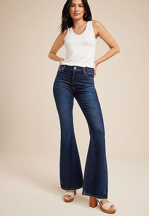 Goldie Blues™ High Rise Dark 90s Flare Jean | Maurices