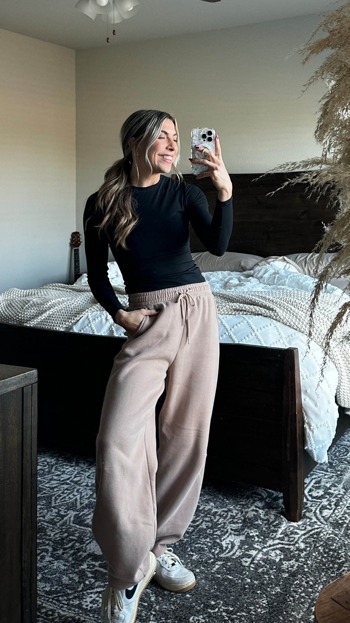 wearing my usual size small in this amazon long sleeve - the perfect basic and double lined + stretchy! sweats are also my usual small!!

#LTKFindsUnder50 #LTKSaleAlert #LTKFindsUnder100
