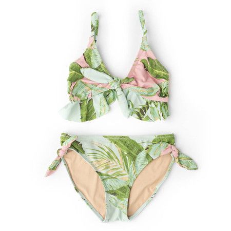 Cabana Palms Girls Shimmer Ruffle Bikini 7-14 | Shade Critters