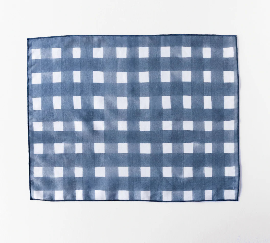 Blue Cross Hatch Placemat | Goldie Home
