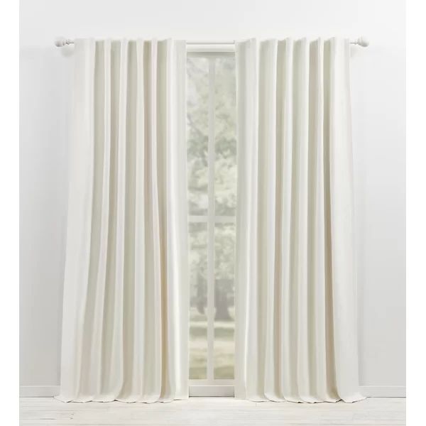 Lauren Ralph Lauren Waller Blackout Solid 100% Cotton with Lining Back Tab/Rod Pocket Curtain Pan... | Wayfair North America