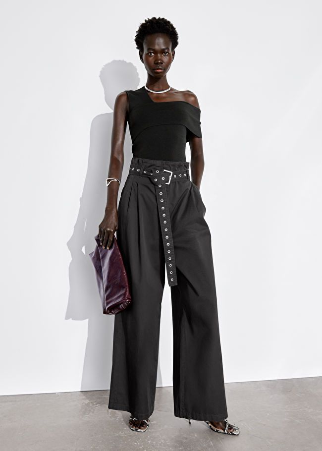 Eyelet-Belt Paperbag Trousers | & Other Stories US