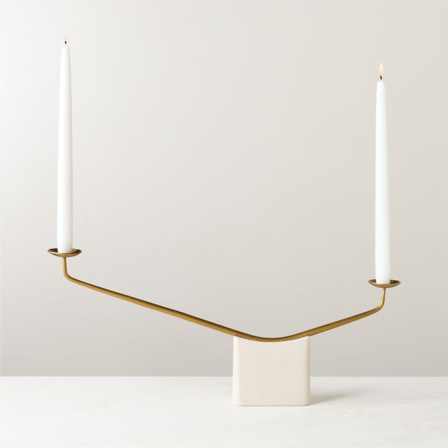 Beck Sandstone Taper Candle Holder | CB2