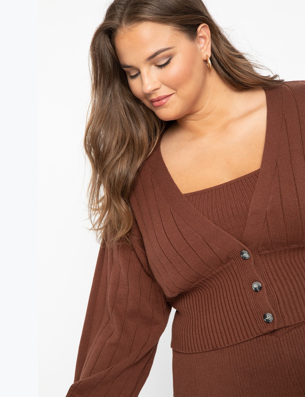 Crop Wedge Cardigan | Eloquii