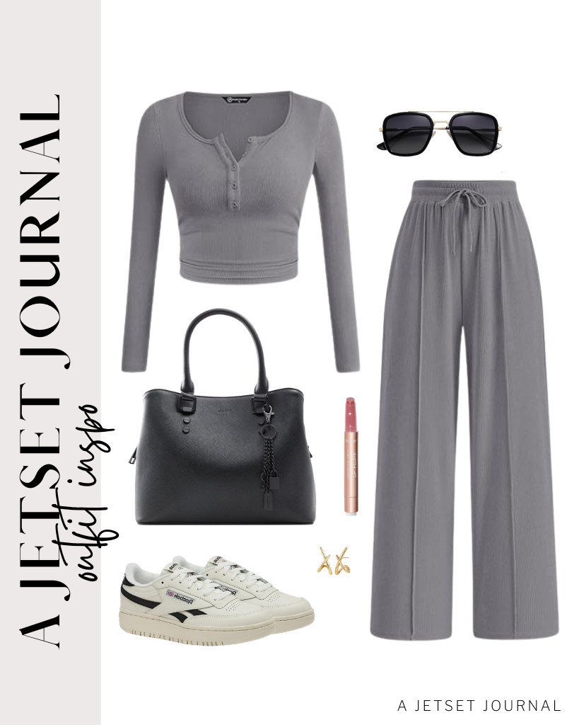 These tennis shoes are the perfect footwear for this matching outfit. To style, you can wear a pair of gold stud earrings and apply Tarte Maracuja Juicy Lip Plumper to complete the look. 

 #LTKSeasonal #LTKSaleAlert #LTKTravel