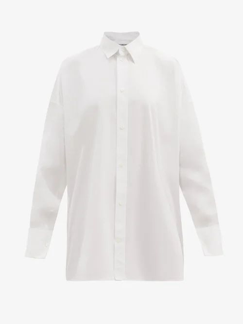 Balenciaga - Oversized Cotton-poplin Shirt - Womens - White | Matches (US)