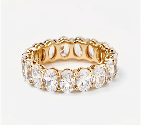 Diamonique Yellow Choice of Cut Eternity Band Ring, 14K Gold Clad | QVC