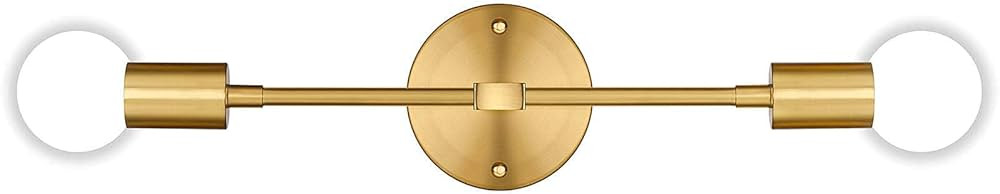 SunRider 2-Light Vanity Light Fixtures, Gold Bathroom Wall Sconce Mid Century Modern Wall Mounted... | Amazon (US)