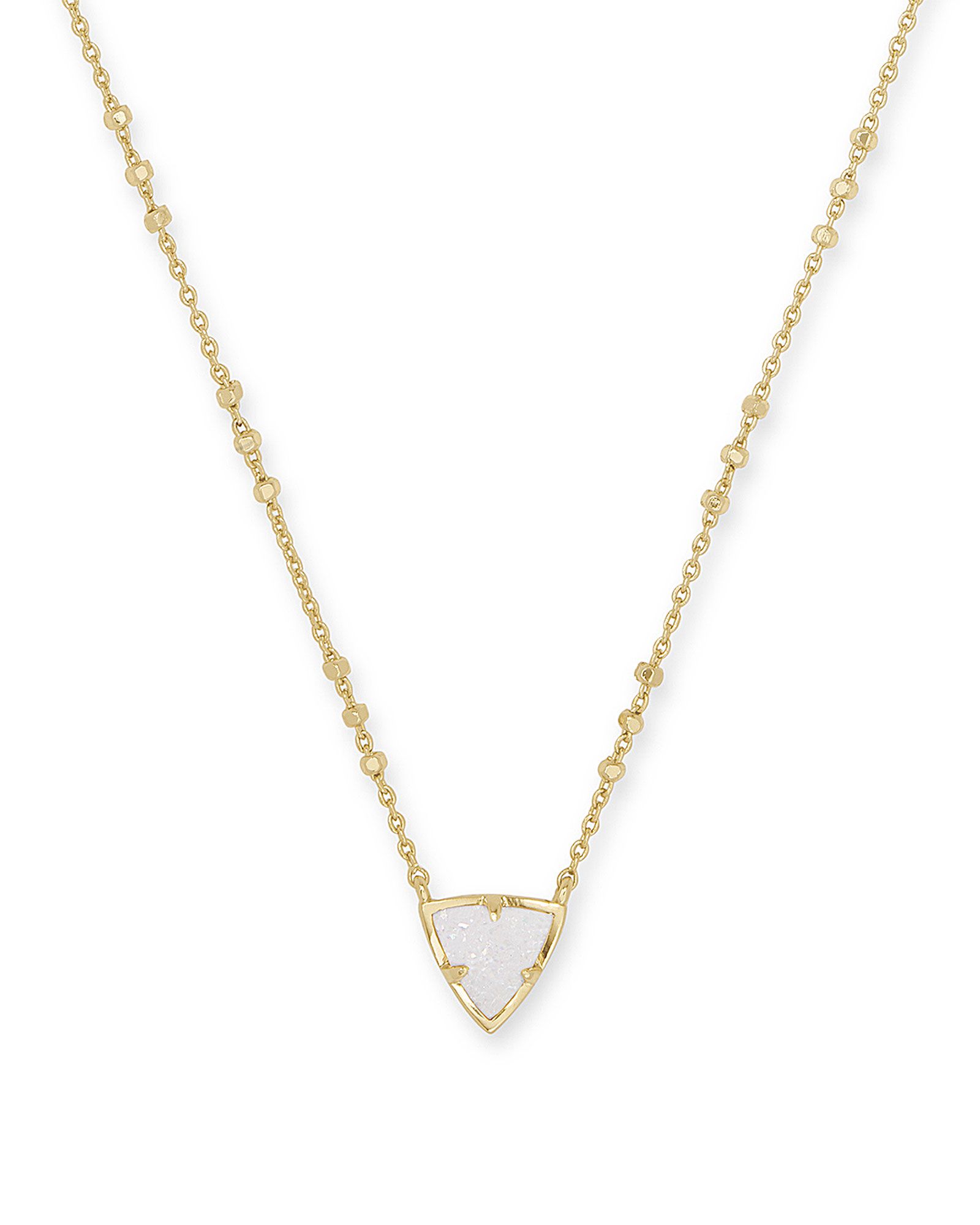 Perry Gold Pendant Necklace in Iridescent Drusy | Kendra Scott