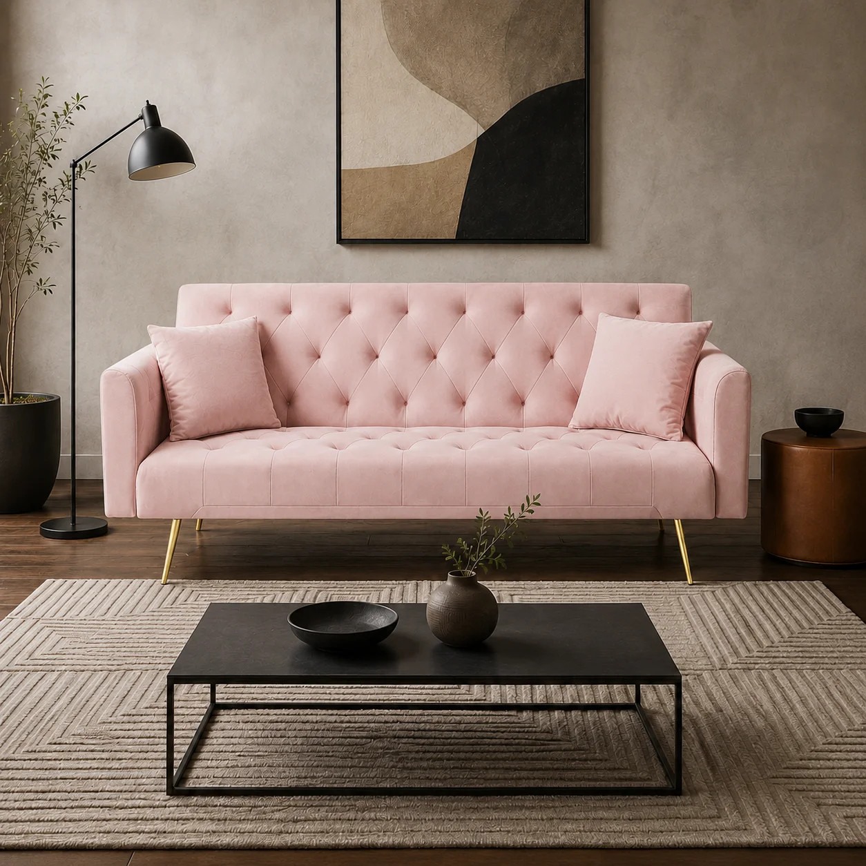 Modern Tufted Velvet Sofa with Gold Legs | Wayfair North America