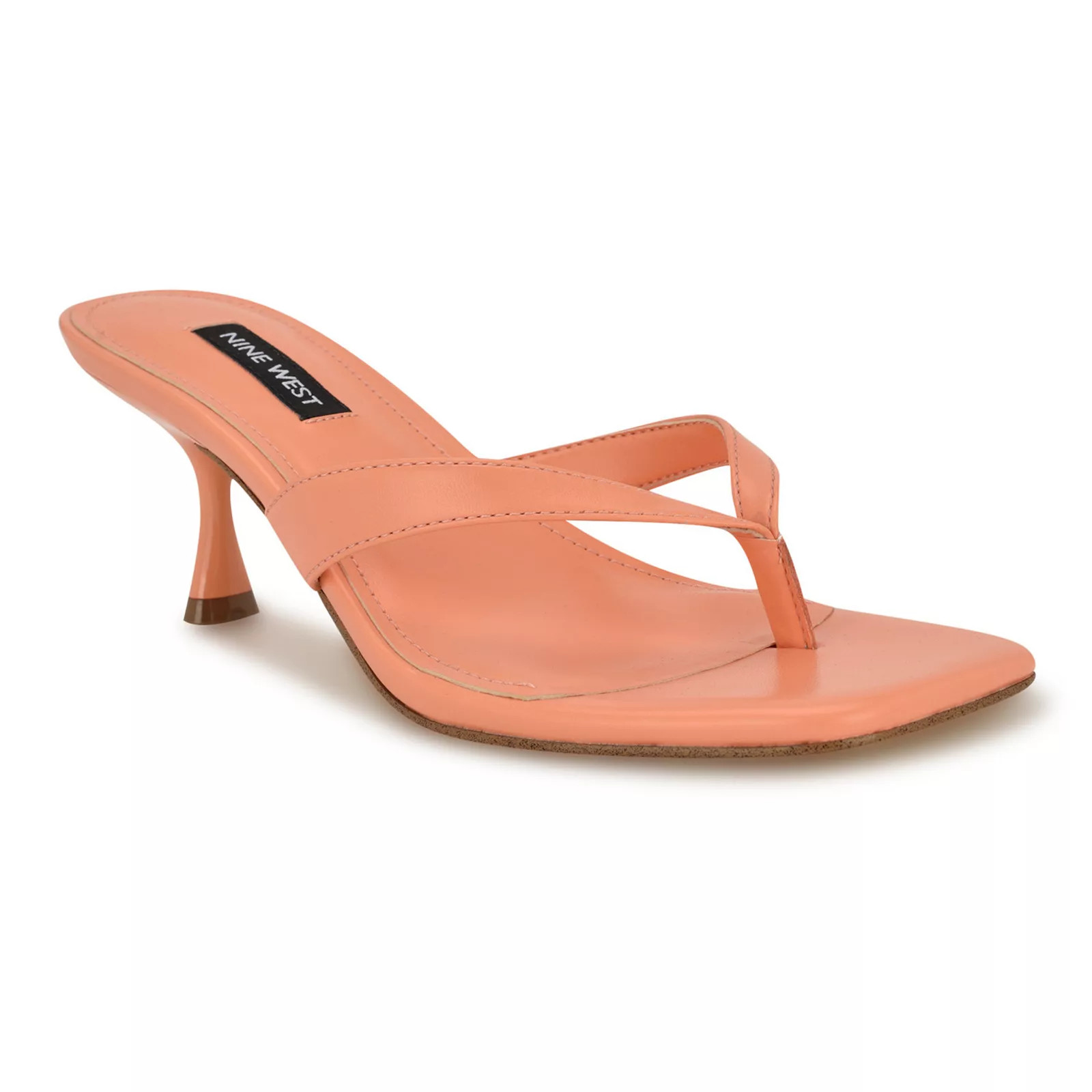 Nine West Andela Women's Square Toe Dress Sandals, Size: 8, Orange | Kohl's