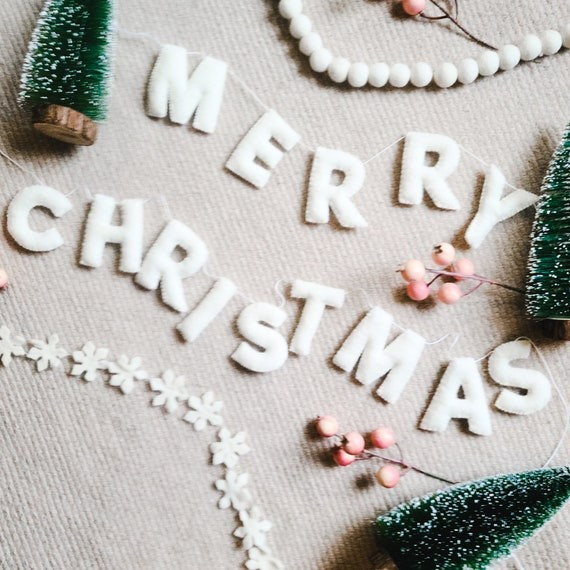Handcrafted Felt Merry Christmas Garland Felt Bunting | Etsy (US)