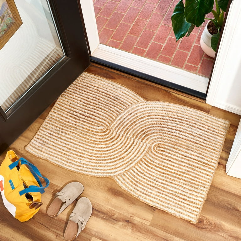 Beautiful Geo Natural Braided Jute Indoor Scatter Rug by Drew Barrymore, 27 x 45 Inch | Walmart (US)