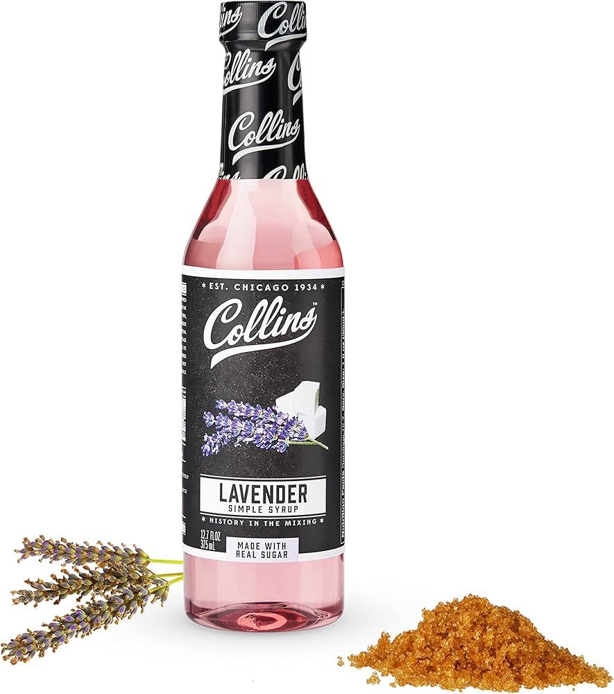 Collins Lavender Syrup - Lavender Simple Syrup Real Sugar Cocktail Syrups - Soda Water Flavors an... | Amazon (US)