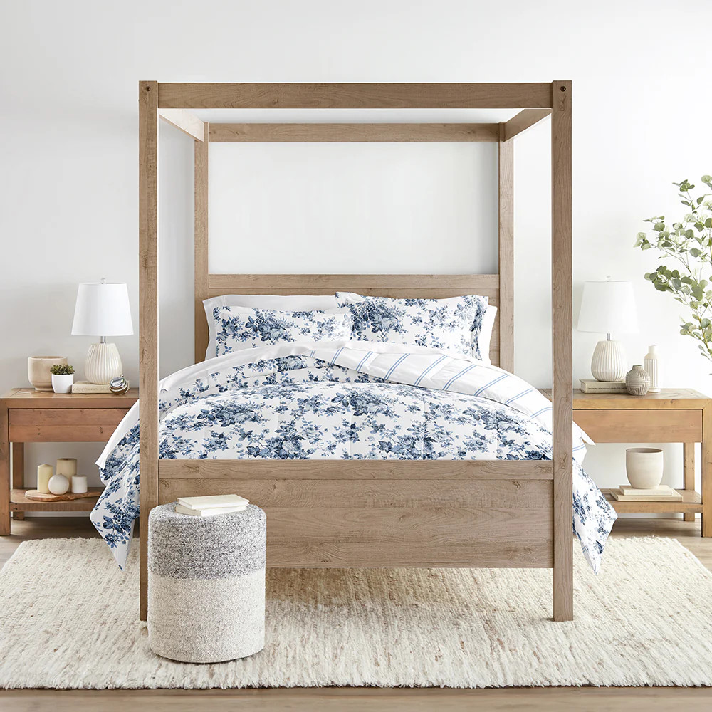 Cabbage Rose Reversible Down-Alternative Comforter Set | Linens and Hutch