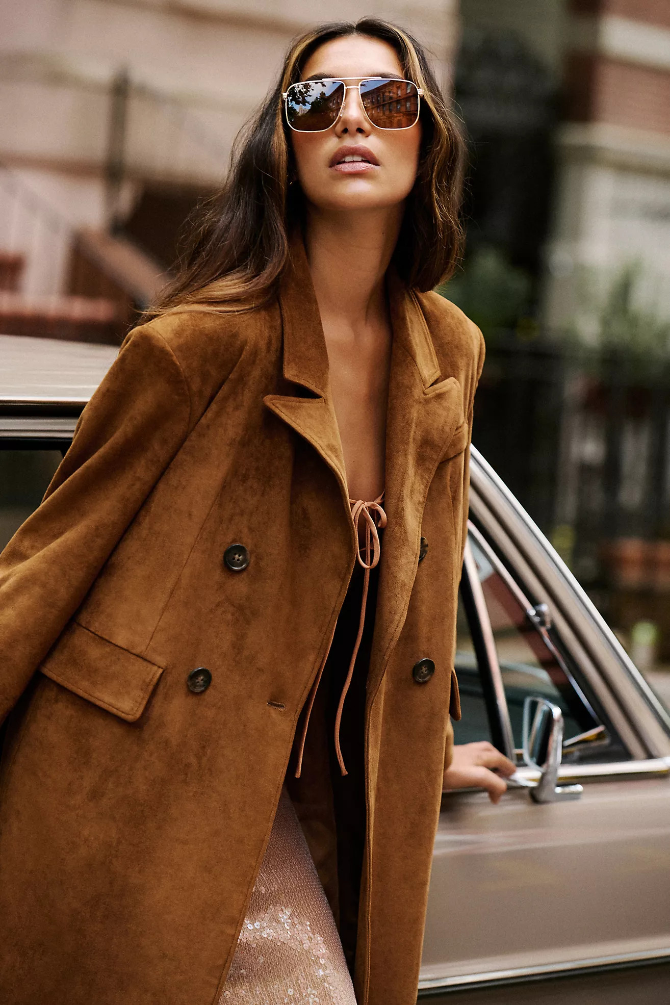 By Anthropologie Faux-Suede Trench Coat | Anthropologie (US)