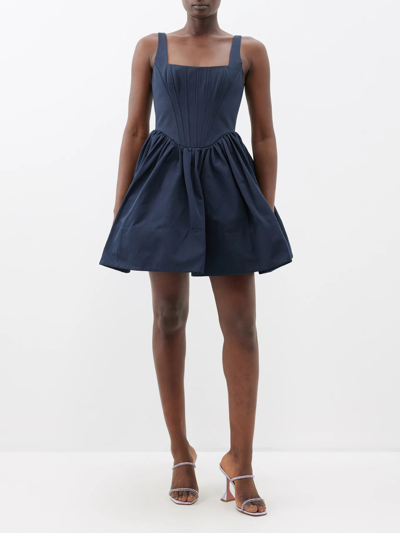 Landscape square-neck cotton-blend corset dress | Staud | Matches (UK)