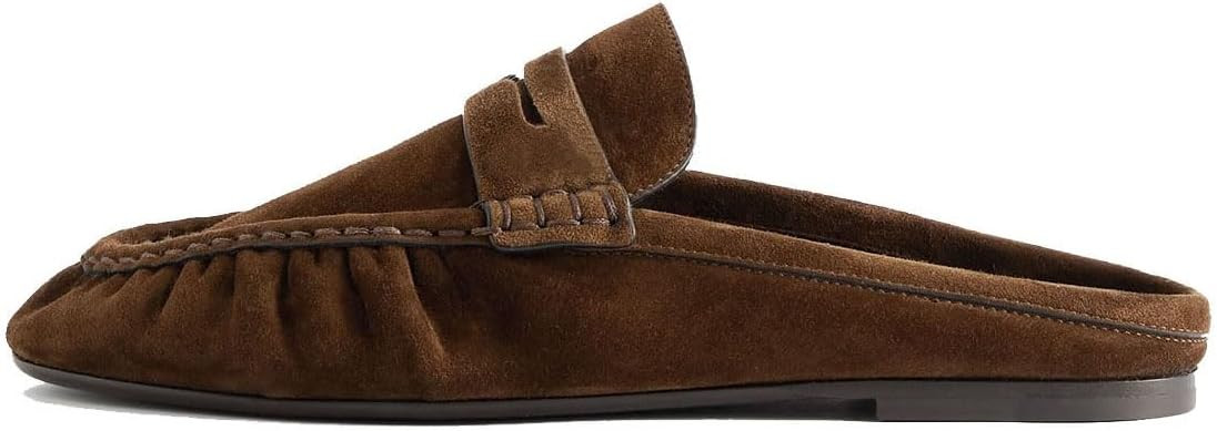 Divanne Loafer Mules for Women, Ruched Penny Loafers Slip on Flat Mules Comfortable Backless Casu... | Amazon (US)
