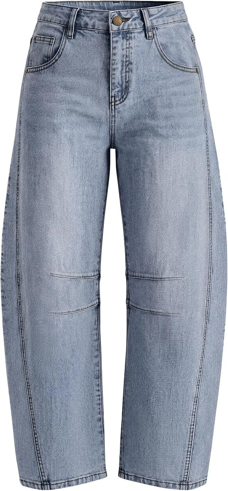 PRETTYGARDEN Women's Barrel Baggy Jeans High Waisted Pants | Amazon (US)