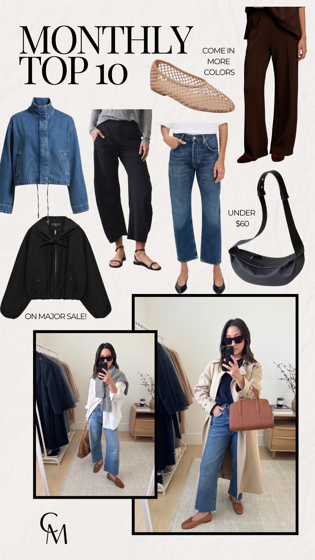 February bestsellers. Your favorite style upgrades this month. 

Weekly top 5. Weekly bestsellers. Many on sale! 

Weekly top 5. Your favorite style upgrades this week. 

Oak + Fort trench coat- xxs (size down- runs big)
Ruti pants- sized up to petite 4 for the rise. 
Marc Fisher netted flats- size down a half size 
Varley wide leg pants- xs
Zara jacket- small but could do the xs
Madewell crop jacket- have the xs but would prefer the small
AYR deep end shirt- xs
Amazon sling bag
Citizens of humanity Winslow jeans- 24 size down
AGOLDE mid rise straight leg crop- 24 size down 

Petite style, spring style, jeans 

#LTKSaleAlert #LTKPetite

#LTKSeasonal