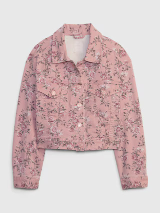Gap × LoveShackFancy Kids Floral Icon Denim Jacket with Washwell | Gap (US)