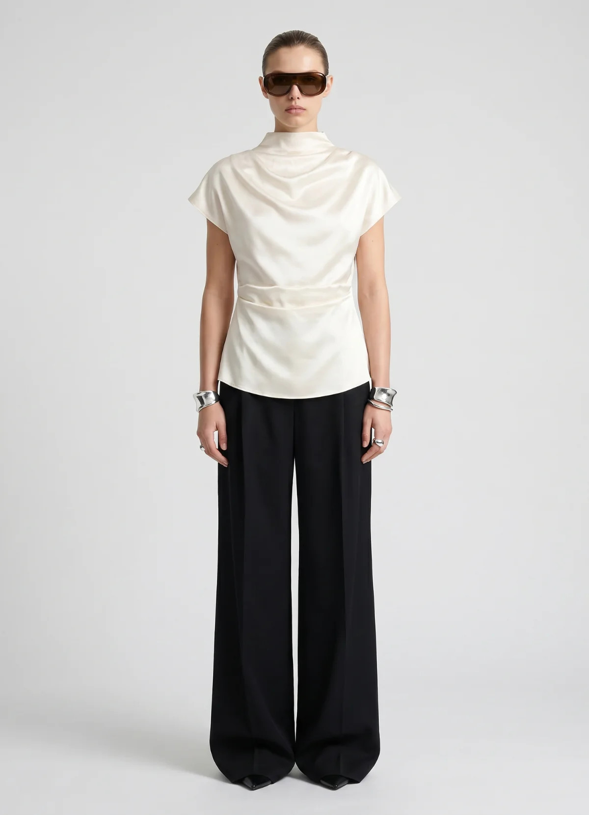 Ivory Silk Top | DE SAVARY LONDON