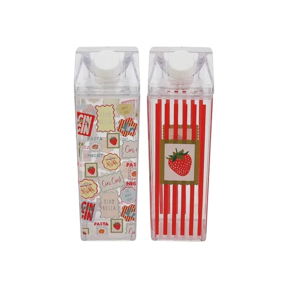 Just Feed Me by Jessie James Decker 2-Pack 18oz Carton-Style Tumbler Set, Strawberries and Stamps | Walmart (US)