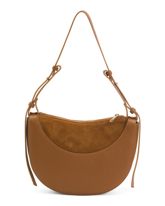 Made In Italy Leather Half Moon Bag | TJ Maxx