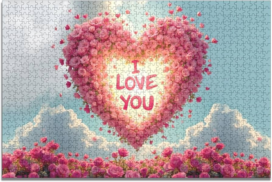Valentine's Day I Love You Heart Shape Puzzle 1000 Pieces - for Husband/Wife/Lover Gifts - Thanks... | Amazon (US)