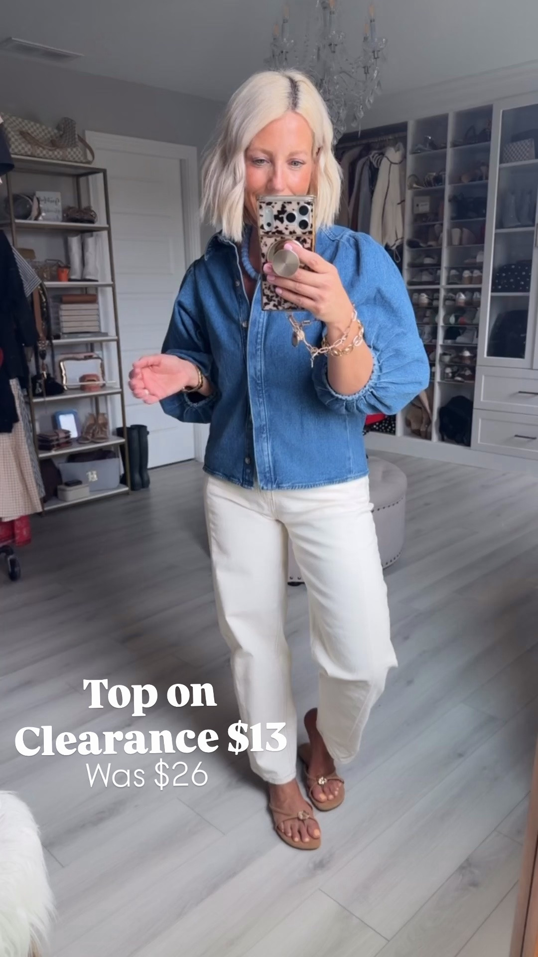 This dun denim top is now on clearance!!!
⬇️⬇️⬇️
Top small
Jeans sized down to a 2

#LTKSaleAlert #LTKOver40 #LTKSeasonal