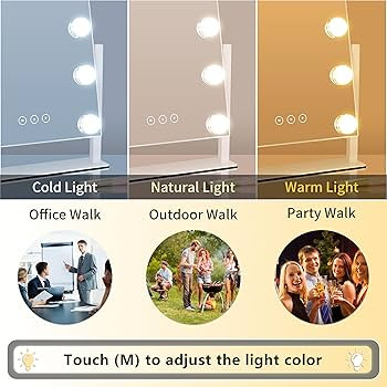 Vanity Mirror with Lights,Lighted Vanity Mirror with 9 Dimmable Bulbs for Dressing Room & Bedroom... | Amazon (US)