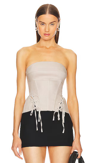 Pietra Corset Top in Mushroom | Revolve Clothing (Global)