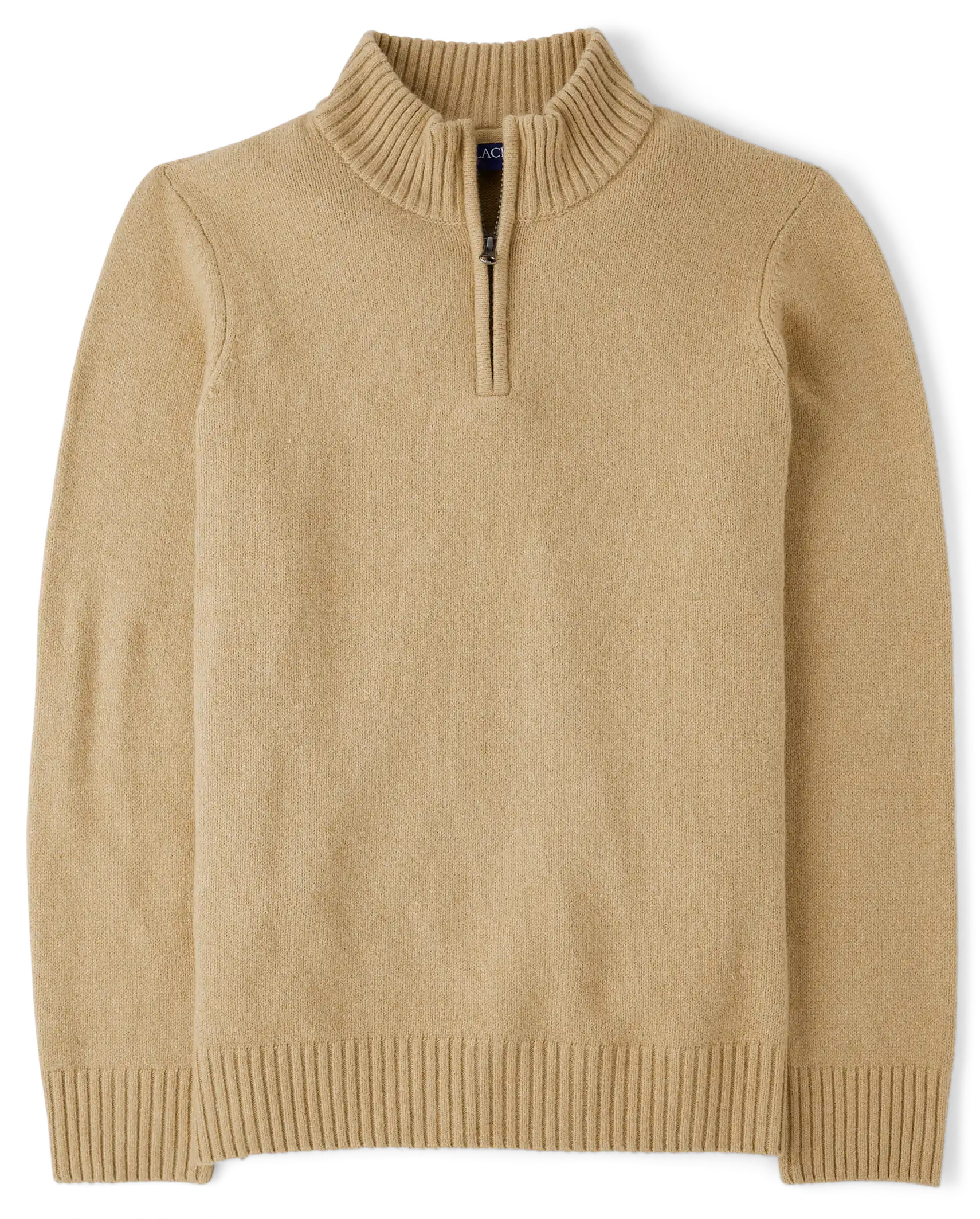 Mens Dad And Me Long Sleeve Half Zip Sweater - SIERRA TAN | The Children's Place | The Children's Place
