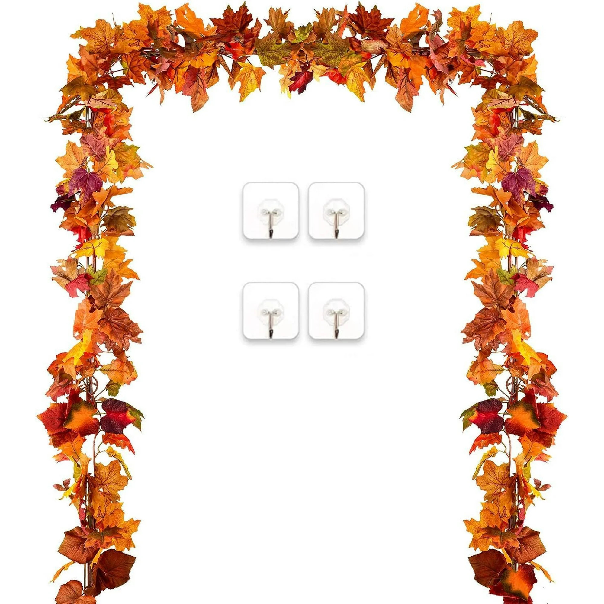 2 Pack Fall Garland Maple Leaf, 5.9Ft/Piece Hanging Vine Garland Artificial Autumn Garland Thanks... | Walmart (US)