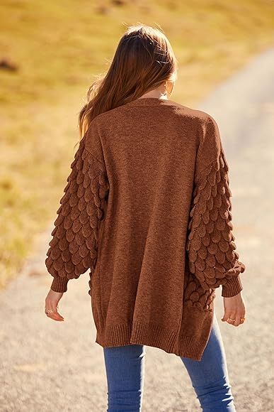 PRETTYGARDEN Women's Fall Open Front Cardigans Casual Long Sleeve V Neck Chunky Knit Sweater Coat... | Amazon (US)