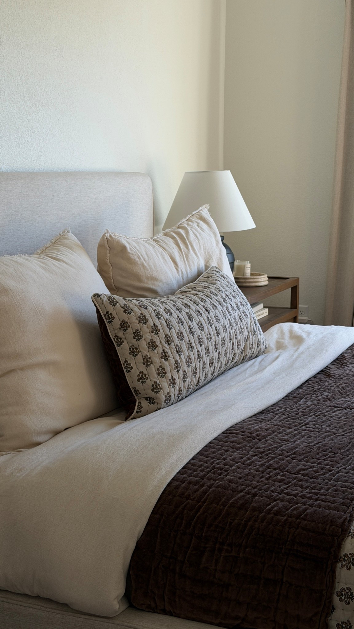 Lumbar pillow & quilt is from magnolia, both are available in store, sold out online, linking similar ones I lovee