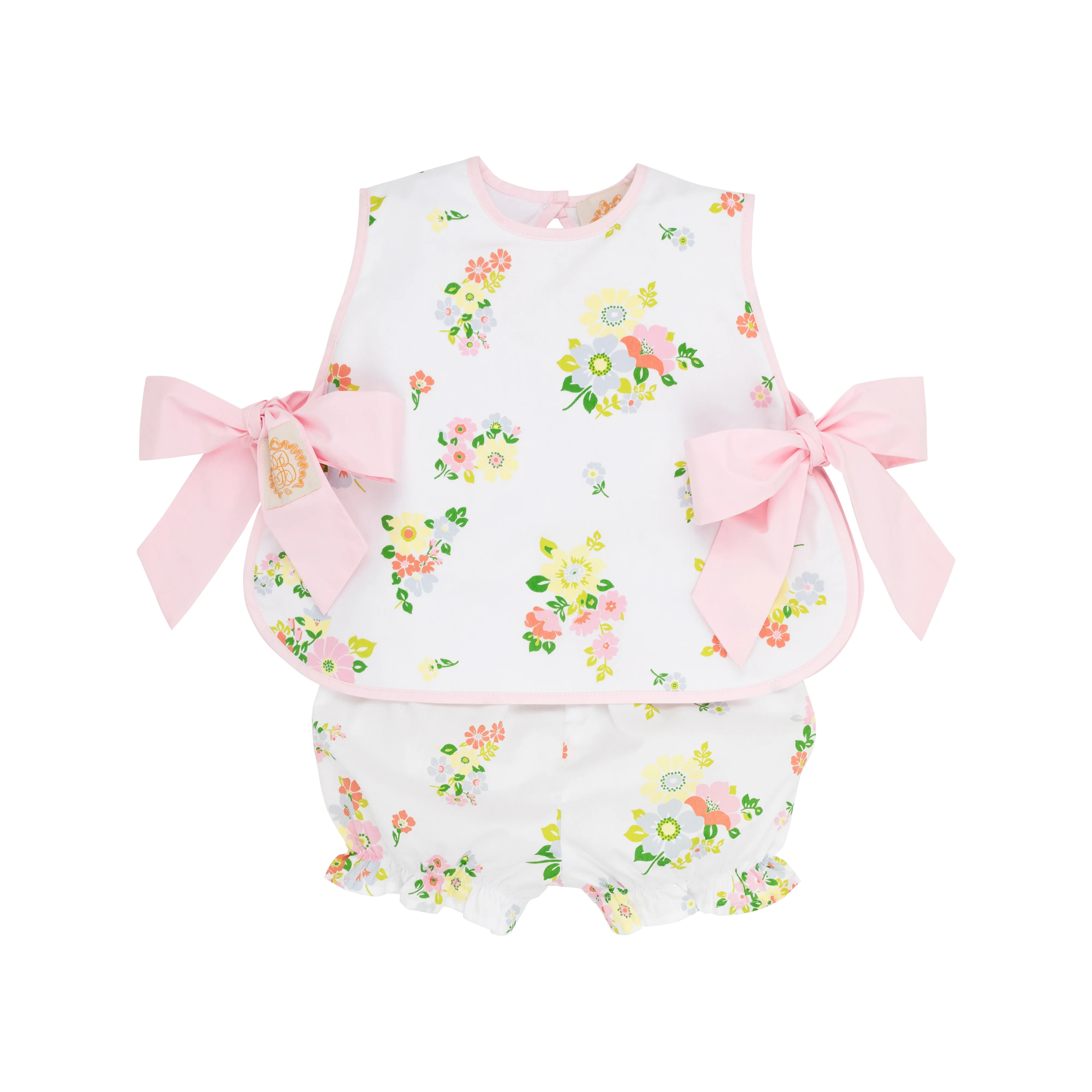 Talbott Tie Side - Biltmore Blooms with Palm Beach Pink | The Beaufort Bonnet Company