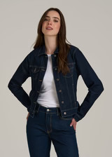 Classic Denim Jacket for Tall Women in Rinse Wash | American Tall